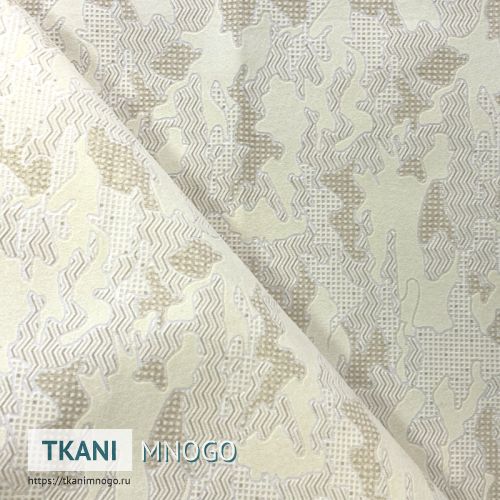 Фото внешнего вида велюра “801-1G” (абстракция белый, желтый)